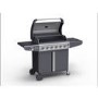 GRADE A1 - iQ Premium 6 Burner Black Gas BBQ with side burner with Free Accessory Pack Includes BBQ Cover and Utensil Set