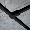 Black Grid Wet Room Shower Screen with Wall Support Bar &amp; Hinged Return Panel 1200mm - Nova