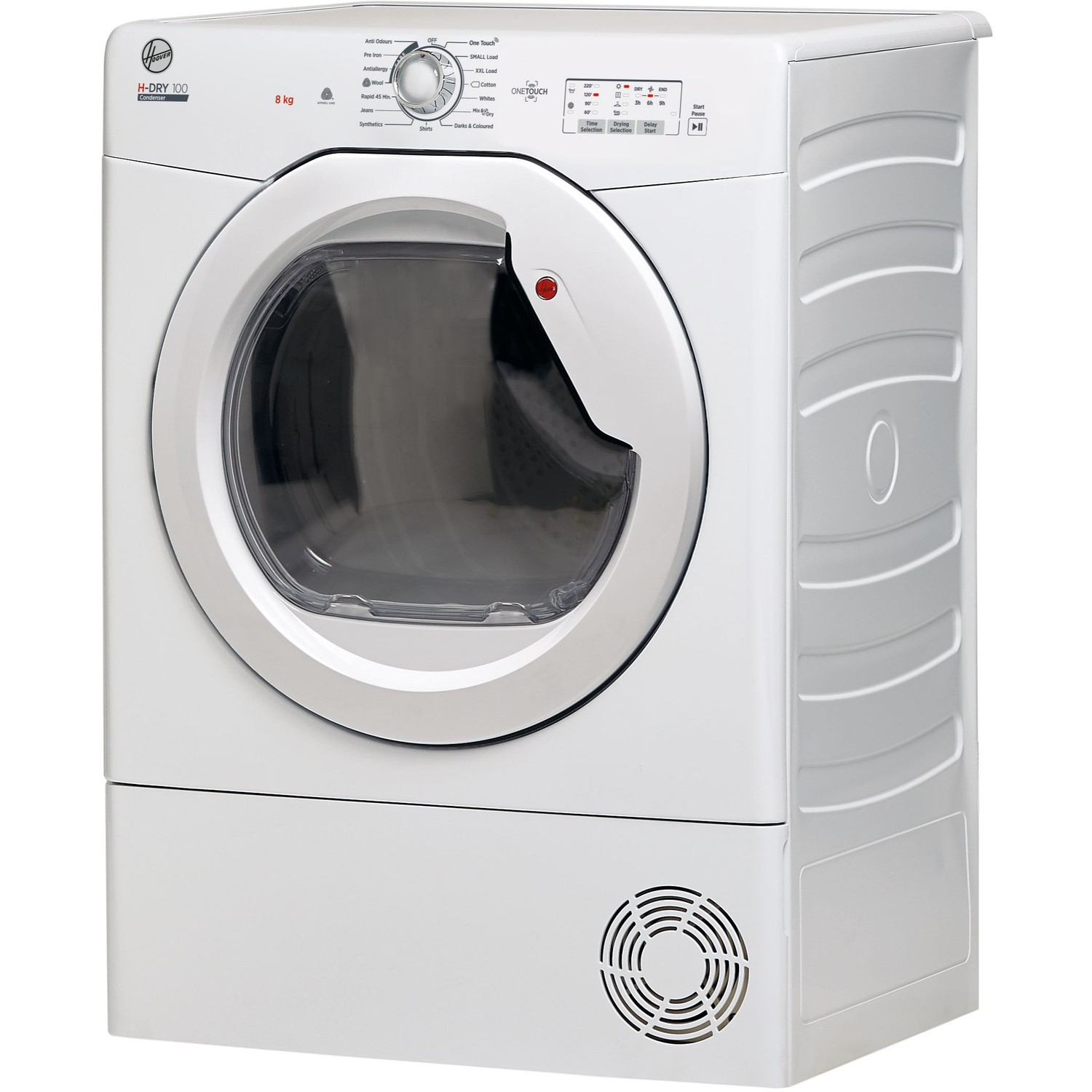 Hoover HDRY Freestanding 8kg Condenser Tumble Dryer White HLEC8LG80 Appliances Direct