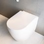 Back to Wall Smart Bidet Japanese Toilet with Black Glass Cabinet, Cistern & Pneumatic Dual Flush Button - Purificare