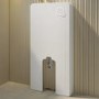Back to Wall Toilet with White Glass Cabinet, Cistern & Pneumatic Dual Flush Button - Roma