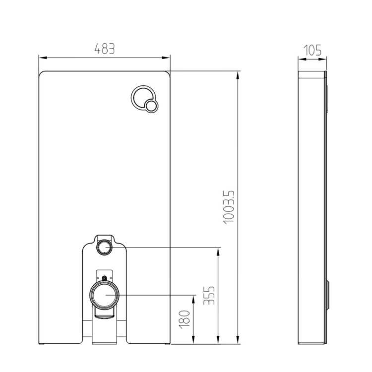 Back to Wall Toilet with White Glass Cabinet, Cistern & Pneumatic Dual Flush Button - Roma