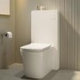 Back to Wall Toilet with White Glass Cabinet, Cistern & Pneumatic Dual Flush Button - Albi