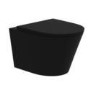 Black Wall Hung Toilet with Black Glass Cabinet, Cistern & Pneumatic Dual Flush Button - Verona