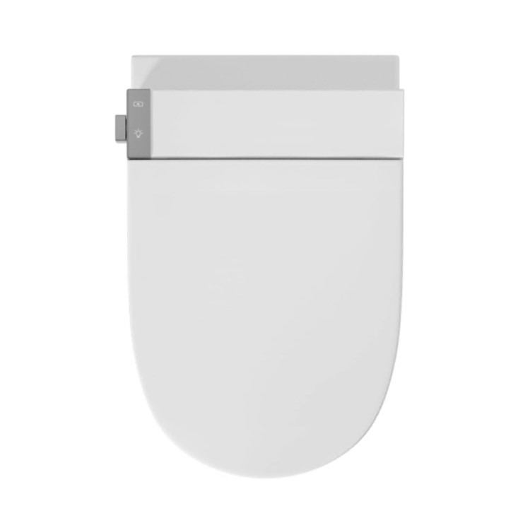 Wall Hung Smart Bidet Japanese Toilet with Heated Seat, White Glass Cabinet, Frame, Cistern & Pneumatic Dual Flush Button - Purificare