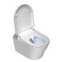Wall Hung Smart Bidet Japanese Toilet with Heated Seat, White Glass Cabinet, Frame, Cistern & Pneumatic Dual Flush Button - Purificare