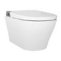 Wall Hung Smart Bidet Japanese Toilet with Heated Seat, White Glass Cabinet, Frame, Cistern & Pneumatic Dual Flush Button - Purificare