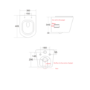 Black Wall Hung Toilet with White Glass Cabinet, Cistern & Pneumatic Dual Flush Button - Verona