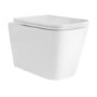 Wall Hung Toilet with White Glass Cabinet, Cistern & Pneumatic Dual Flush Button - Albi