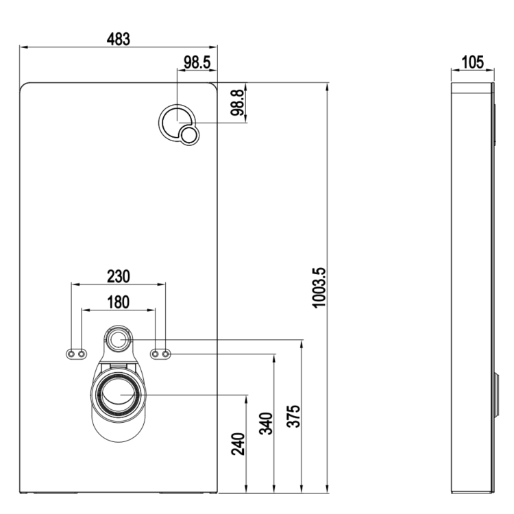 Wall Hung Smart Bidet Japanese Toilet with White Glass Cabinet, Frame, Cistern & Pneumatic Dual Flush Button - Purificare