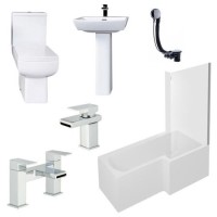 Delta Right Hand L Shaped 1700 Shower Bath Suite