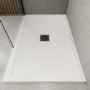 1200x800mm Rectangular Low Profile Shower Tray 25mm with Waste - Non-Slip White Stone Resin - Harmony