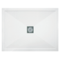 1200x800mm Anti-Slip Rectangular Ultra Low-Profile Profile Shower Tray 25mm with Waste - White Stone Resin - Harmony