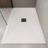 1700x700mm Rectangular Ultra Low-Profile Profile Shower Tray 25mm with Waste - White Stone Resin - Harmony 1700x700mm Rectangular Ultra Low-Profile Profile Shower Tray 25mm with Waste - White Stone Resin - Harmony