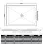 1700x700mm Rectangular Low Profile Shower Tray 25mm with Waste - White Stone Resin Low Profile - Harmony
