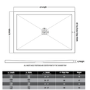 1700x800mm Rectangular Ultra Low-Profile Profile Shower Tray 25mm with Waste - White Stone Resin - Harmony