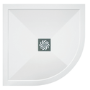 800mm Quadrant Ultra Low-Profile Profile Shower Tray 25mm with Waste - White Stone Resin - Harmony