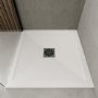 800x800mm Square Shower Tray with Waste - White Stone Resin Low Profile - Harmony