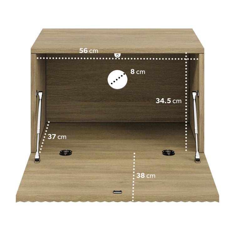 Multifunctional Small Oak Ribbed Floating TV Stand - TV's up to 55" - Hazel