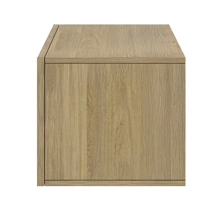 Multifunctional Small Oak Ribbed Floating TV Unit - TV's up to 55" - Hazel