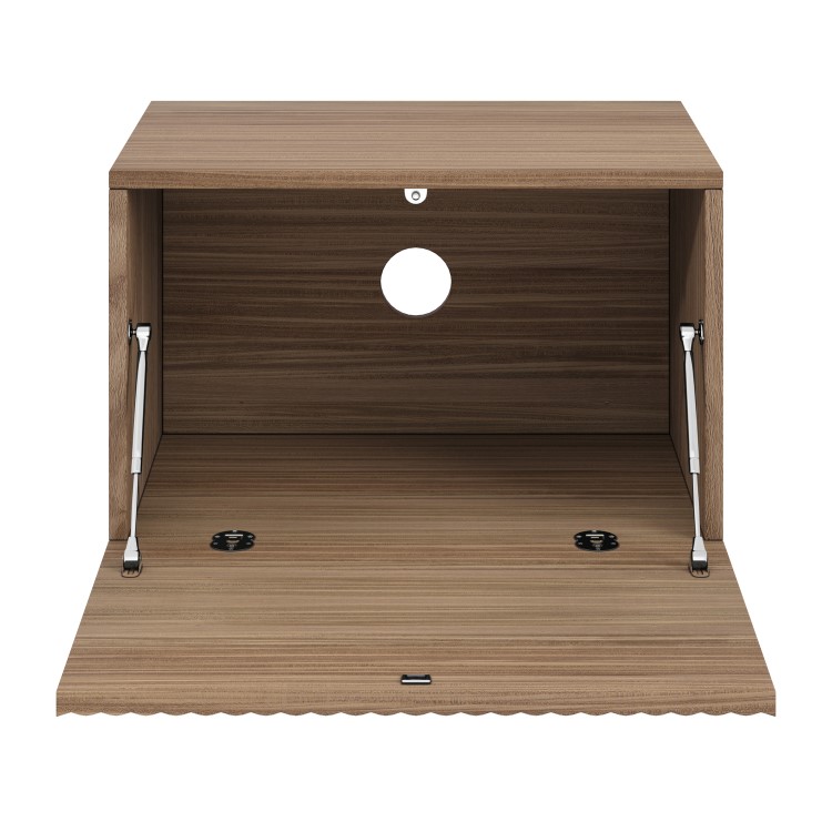 Multifunctional Large Walnut Ribbed Freestanding TV Stand with Storage - TV's up to 85" - Hazel