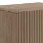 Multifunctional Large Walnut Ribbed Freestanding TV Stand with Storage - TV's up to 85" - Hazel