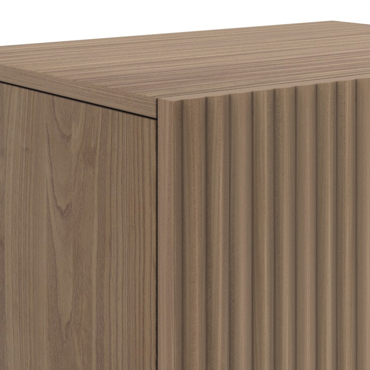 Multifunctional Large Walnut Ribbed Freestanding TV Stand with Storage - TV's up to 85" - Hazel