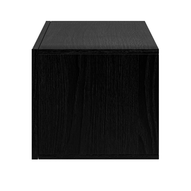 Multifunctional Black Ribbed Floating TV Stand - TV's up to 75" - Hazel