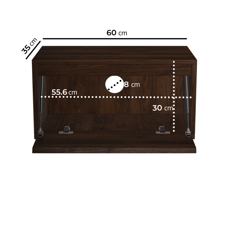 Small Walnut Floating Wall Mounted TV Stand - TV's up to 55" - Hiro