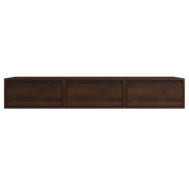 Walnut Floating Wall Mounted TV Stand - TV's up to 75" - Hiro