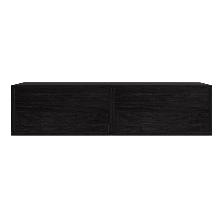 Small Black Floating Wall Mounted TV Stand - TV's up to 55" - Hiro