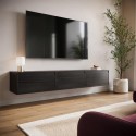 BUN/HIR002/98604 Black Floating Wall Mounted TV Stand - TV's up to 75" - Hiro
