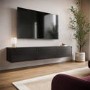 Black Floating Wall Mounted TV Stand - TV's up to 75" - Hiro