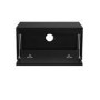 Wide Black Floating Bedside Table with Storage - Hiro