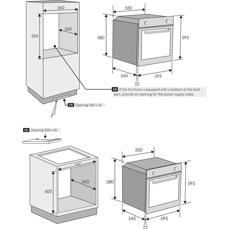 Hoover 8 Function Single Oven & 60cm Ceramic Hob Bundle