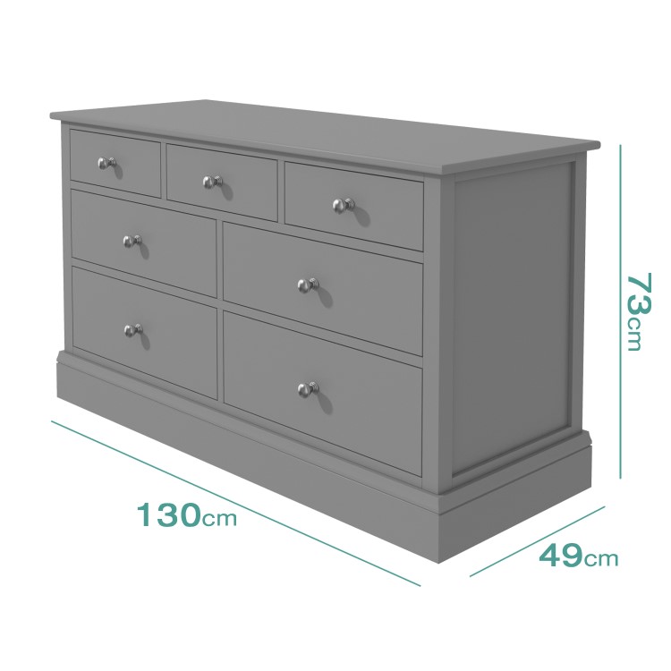 Harper Grey Solid Wood TV Unit with Drawers - TV's up to 60"