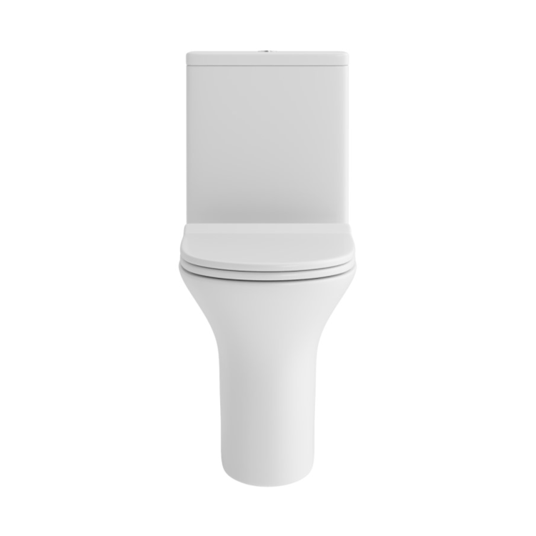 Close Coupled Rimless Open Back Toilet with Soft Close Seat - Indiana