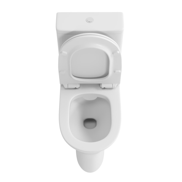 Close Coupled Rimless Open Back Toilet with Soft Close Seat - Indiana