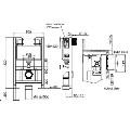 Indiana Wall Hung Toilet 820mm Pneumatic Frame & Cistern & Brushed Brass Flush Plate
