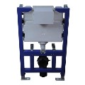 Indiana Wall Hung Toilet 820mm Pneumatic Frame & Cistern & Brushed Brass Flush Plate