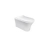 Wall Hung Rimless Toilet with Soft Close Seat, Brushed Brass Mechanical Flush Plate, 1168mm Frame & Cistern – Indiana