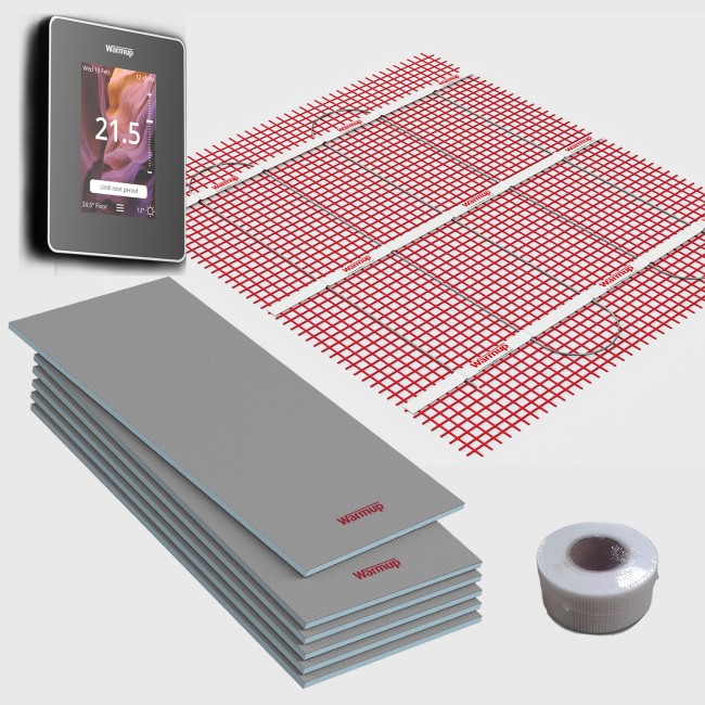 5sqm Electric Underfloor Heating Kit with 6iE WiFi Onyx Black Thermostat -  Warmup Sticky Mat | Appliances Direct