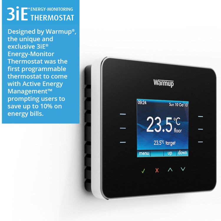3sqm Electric Underfloor Heating Kit with 3iE Thermostat - Warmup Sticky Mat