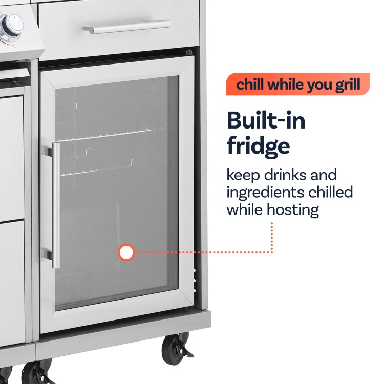 Boss Grill Alabama Signiture - 6 Burner BBQ in Stainless Steel With Fridge 