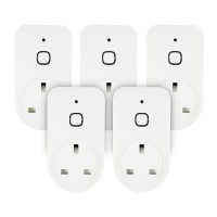 electriQ Smart Wi-Fi plug with power meter - Alexa/Google Home compatible - 5 Pack
