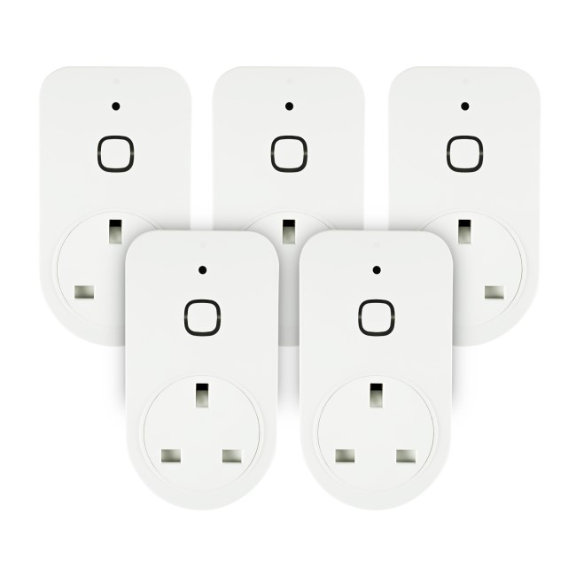 electriQ Smart Wi-Fi plug with power meter - Alexa/Google Home compatible - 5 Pack