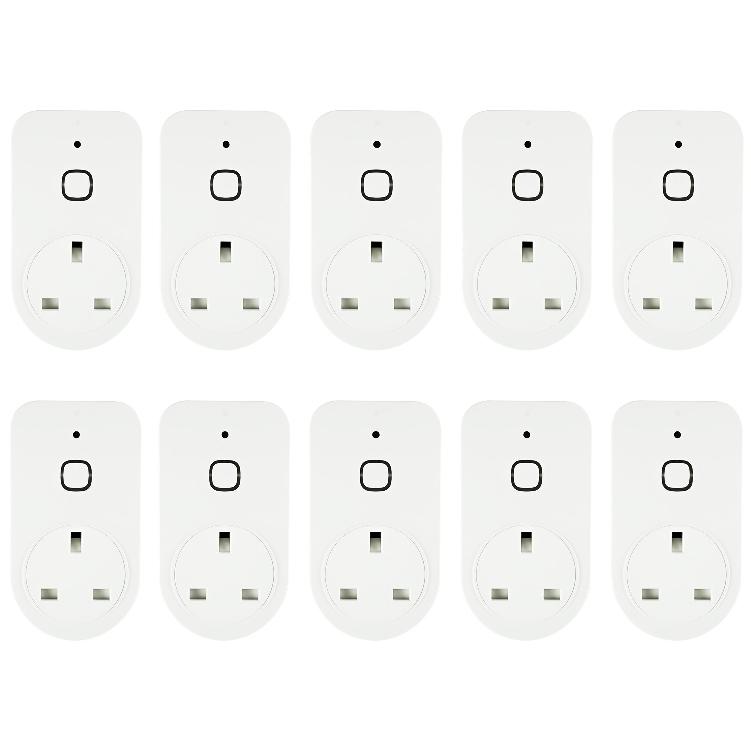 electriQ Smart Plug with power meter for energy monitoring - Alexa/Google Home compatible - 10 Pack