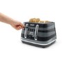 Delonghi Avvolta Four Slice Toaster - Black & Grey