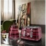 Delonghi Avvolta Kettle and Toaster Set - Red & Burgundy