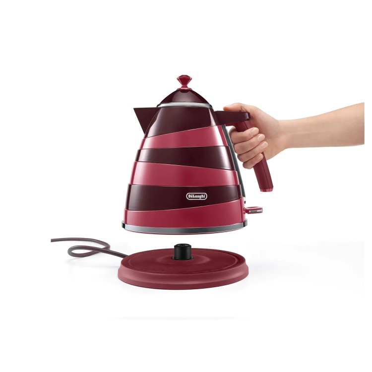 Delonghi Avvolta Kettle and Toaster Set - Red & Burgundy